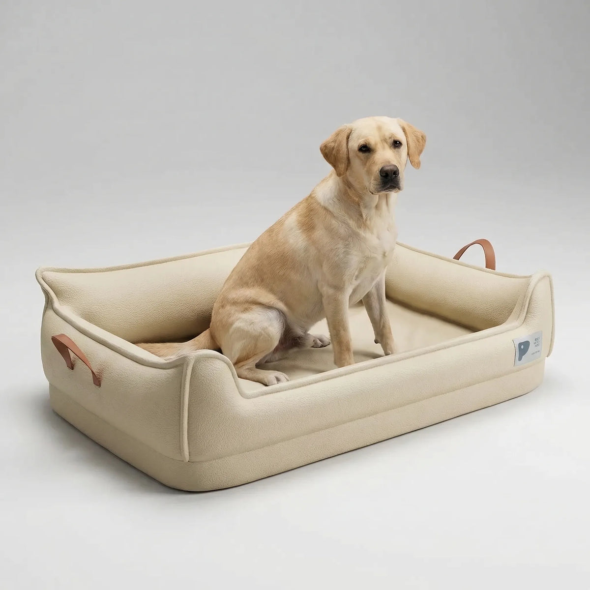 Orthopaedic dog bed rectangular sofa-style with raised sides washable non-slip