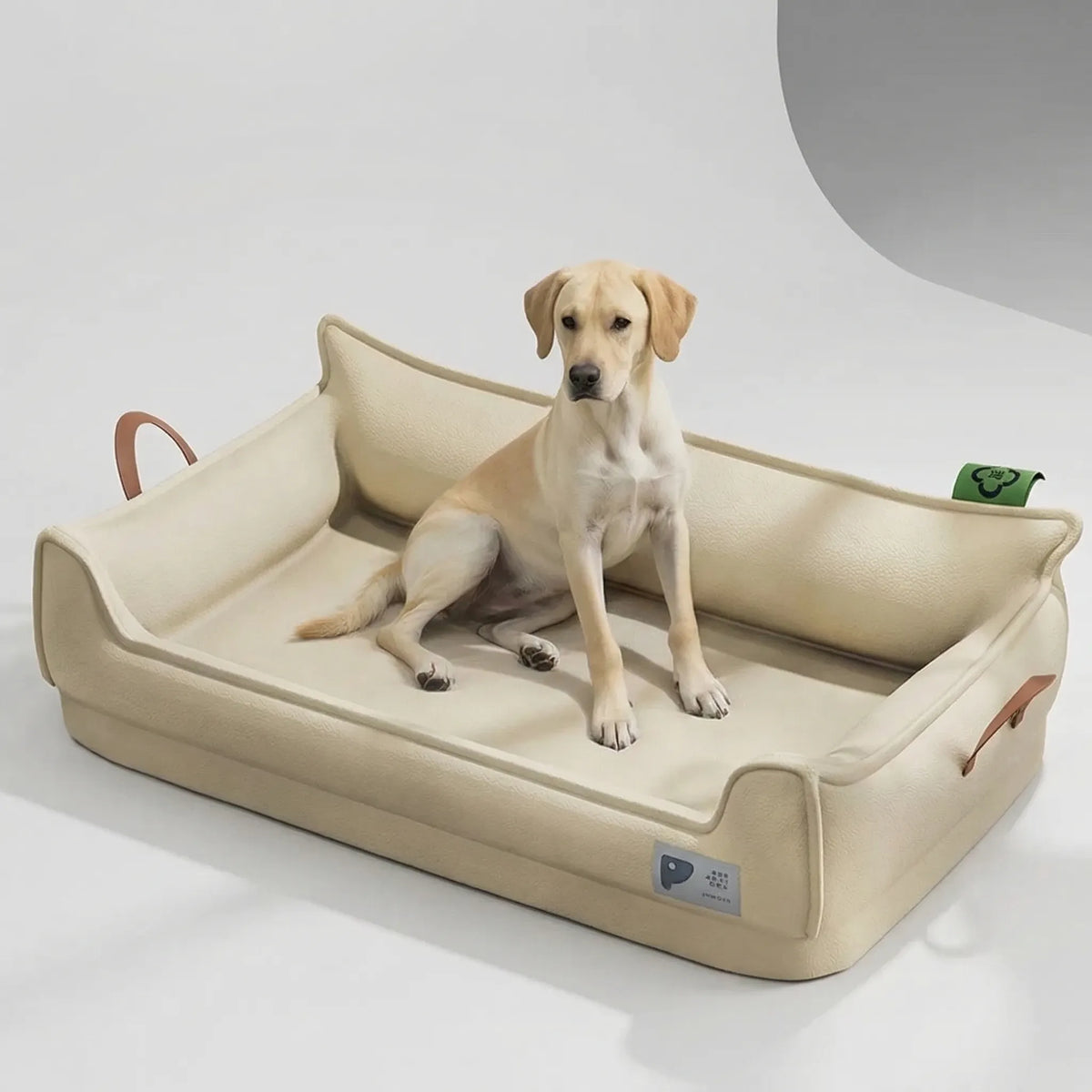 Orthopaedic dog bed rectangular sofa-style with raised sides washable non-slip