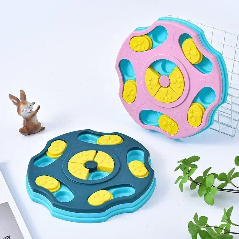 Interactive feeding puzzle board for dogs and cats with sliding compartments