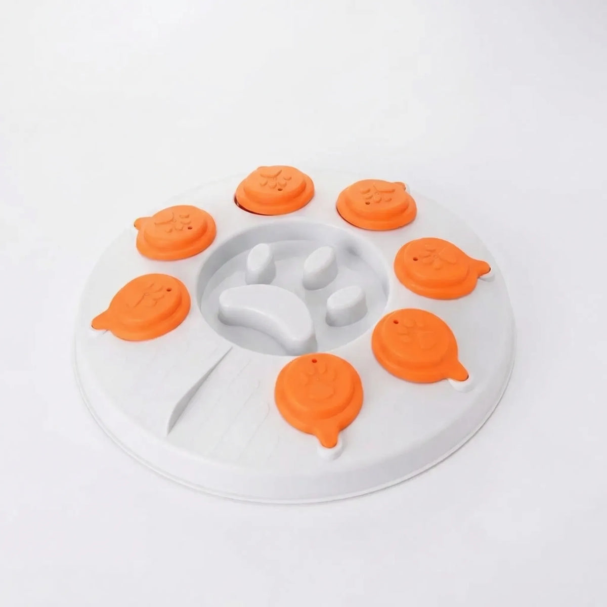 Interactive feeding puzzle board for dogs and cats with sliding compartments