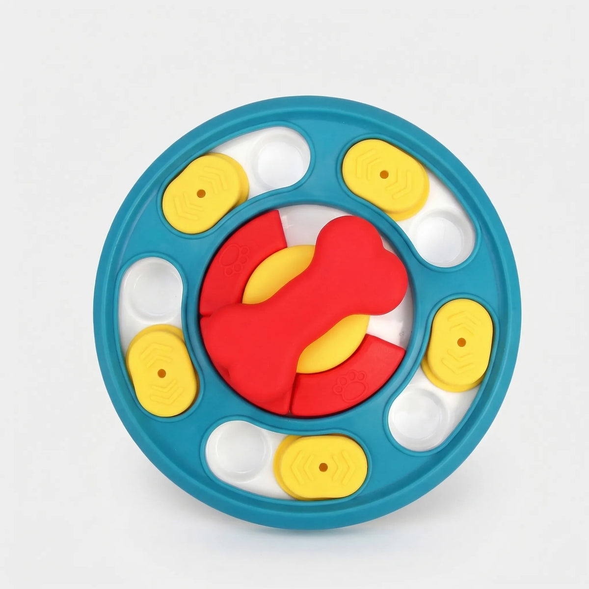 Interactive feeding puzzle board for dogs and cats with sliding compartments