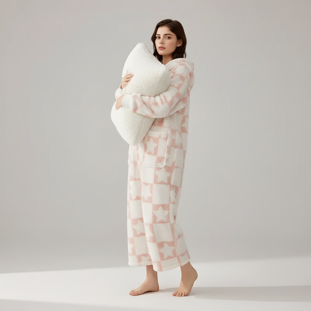 Women's warm zip pyjama set with ankle length and full sleeves