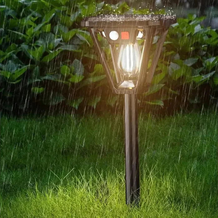 Solar motion sensor light with dual wall and ground mount installation options