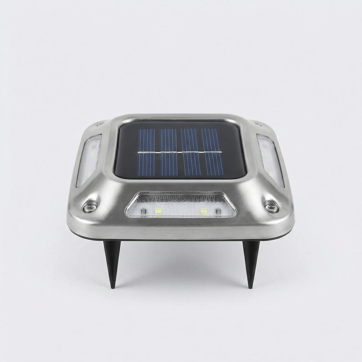 Solar ground light with warm glow weatherproof dusk-to-dawn sensor