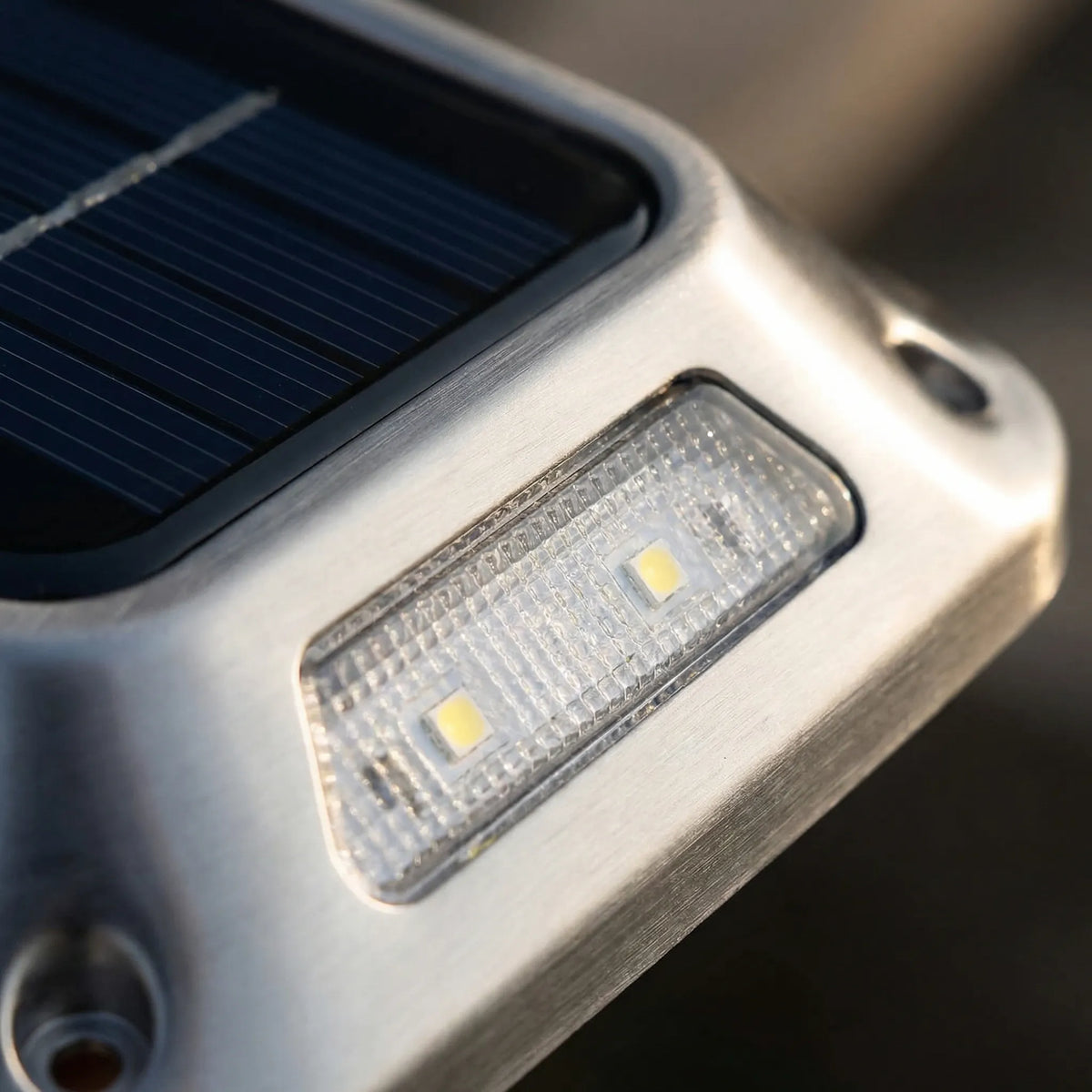 Solar ground light with warm glow weatherproof dusk-to-dawn sensor