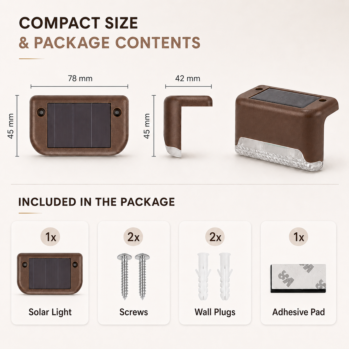 Thrives Outdoor | Soluxe Solar-Powered Outdoor Step Light