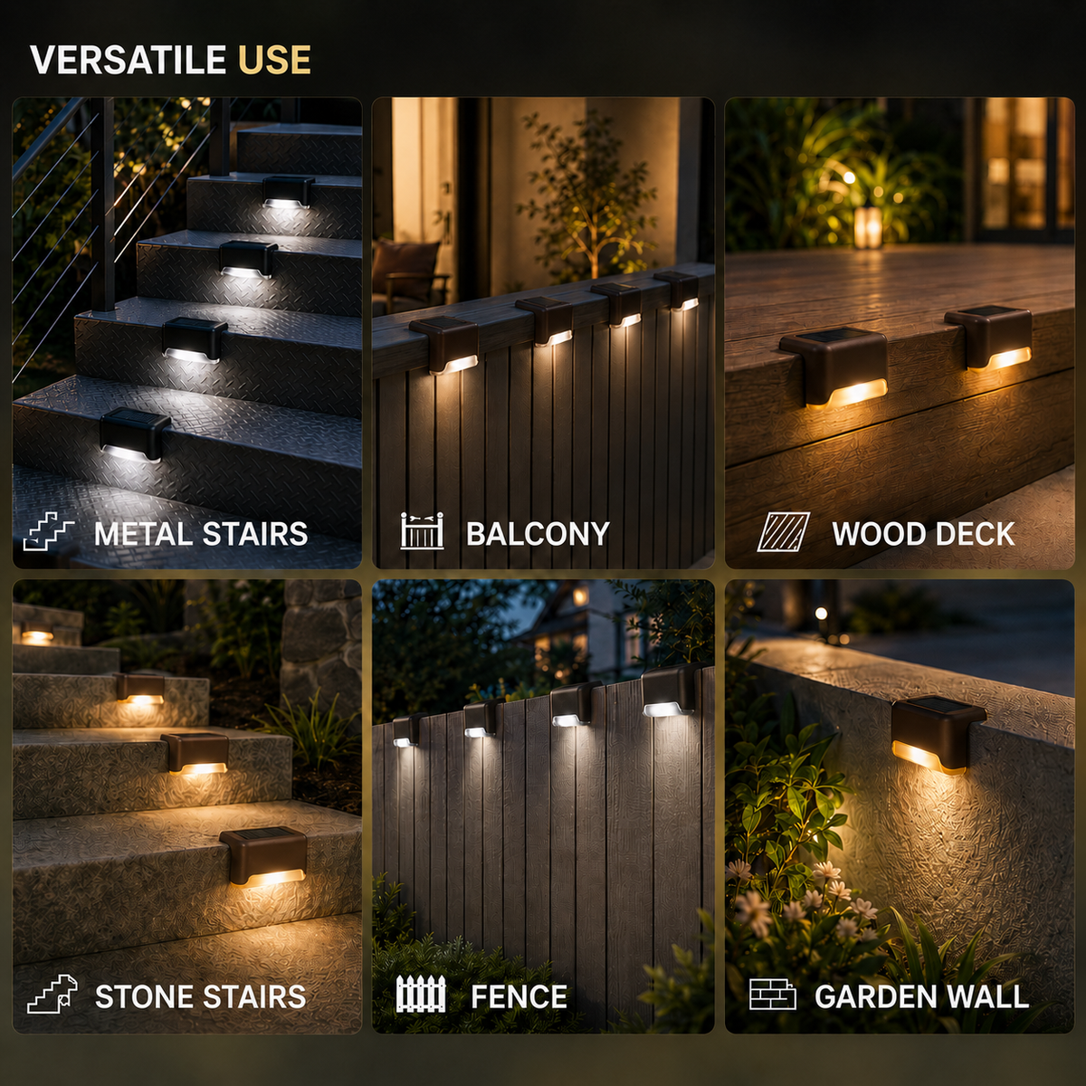 Thrives Outdoor | Soluxe Solar-Powered Outdoor Step Light
