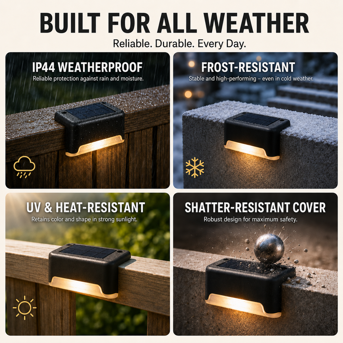 Thrives Outdoor | Soluxe Solar-Powered Outdoor Step Light