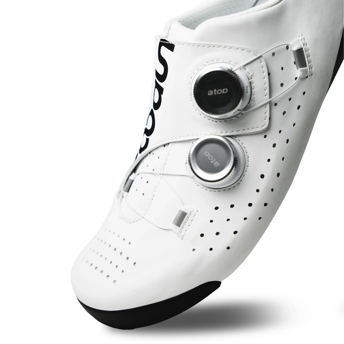 Lightweight road bike shoe rigid sole dial adjusters perforated upper