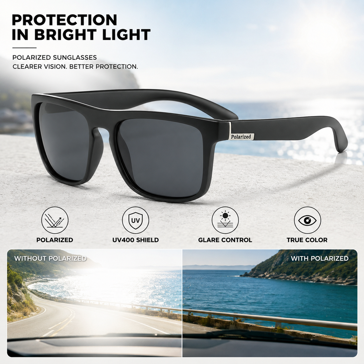 Thrives Outdoor | Squarex Square Frame Polarised Sports Sunglasses