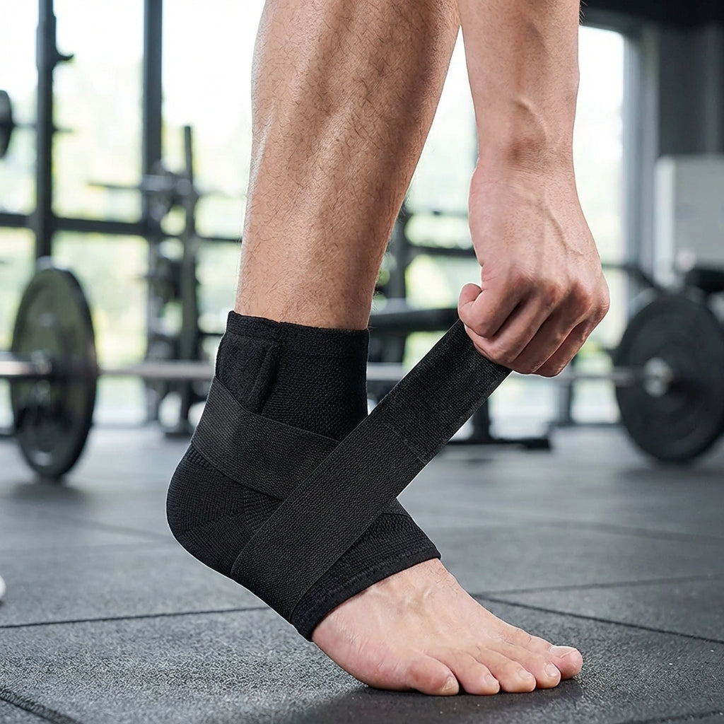 Adjustable ankle support sleeve with anti-roll stability and breathable design