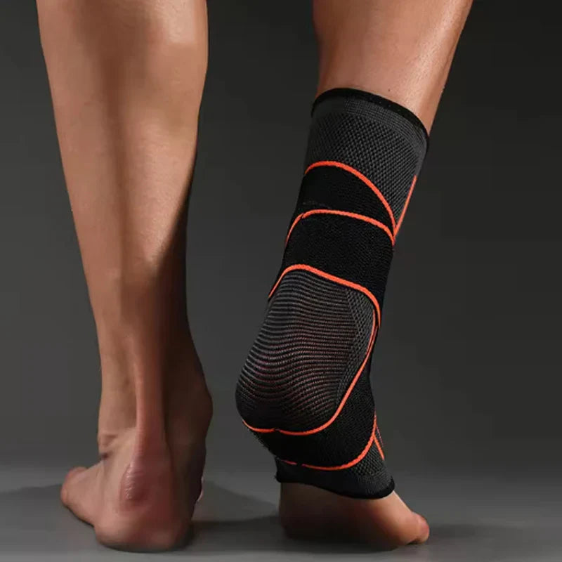 Adjustable compression ankle sleeve with stabilisation support