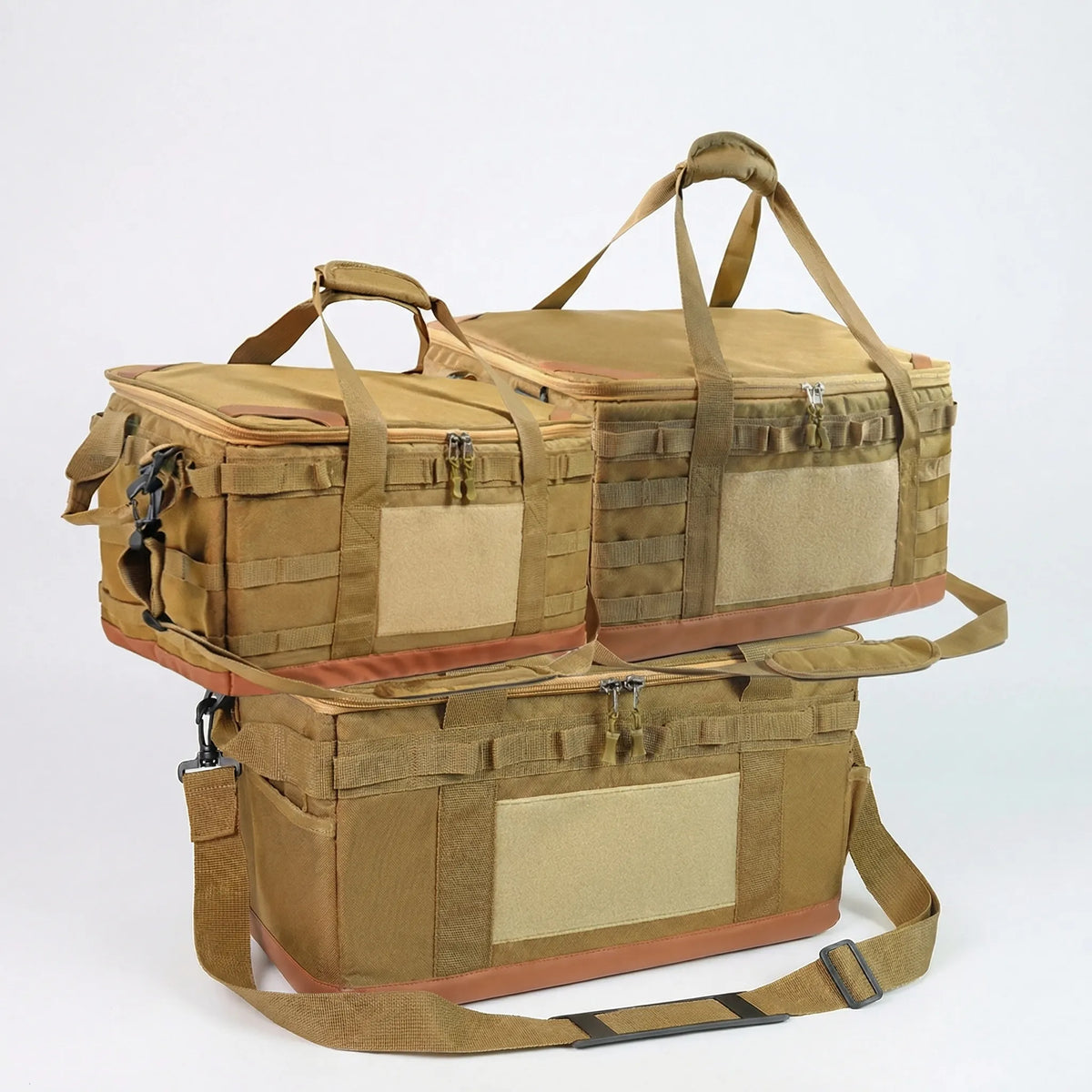 Large foldable camping organiser bag with removable dividers
