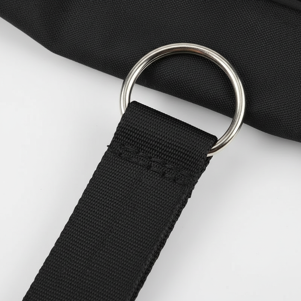 Adjustable backpack strap with quick-release nylon fastener