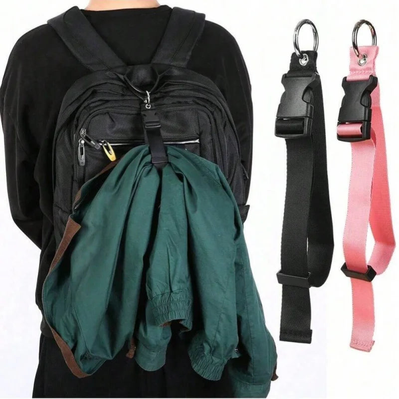 Adjustable backpack strap with quick-release nylon fastener