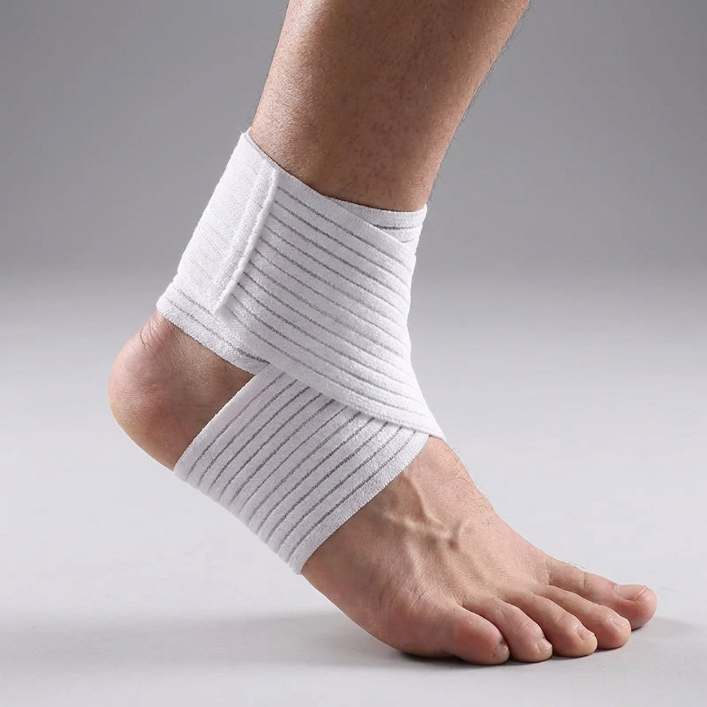 Adjustable ankle support wrap with targeted compression and breathable design