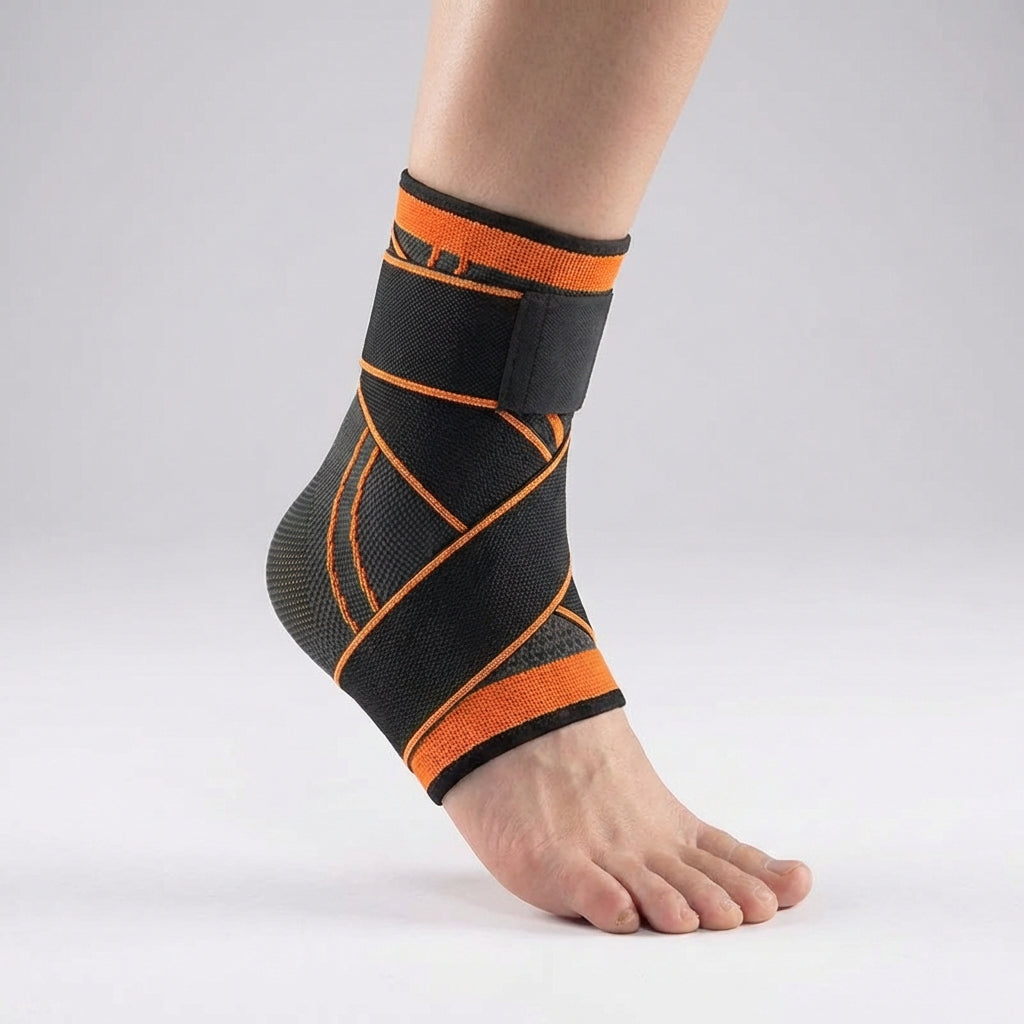 Adjustable ankle compression wrap with breathable support for sports and recovery