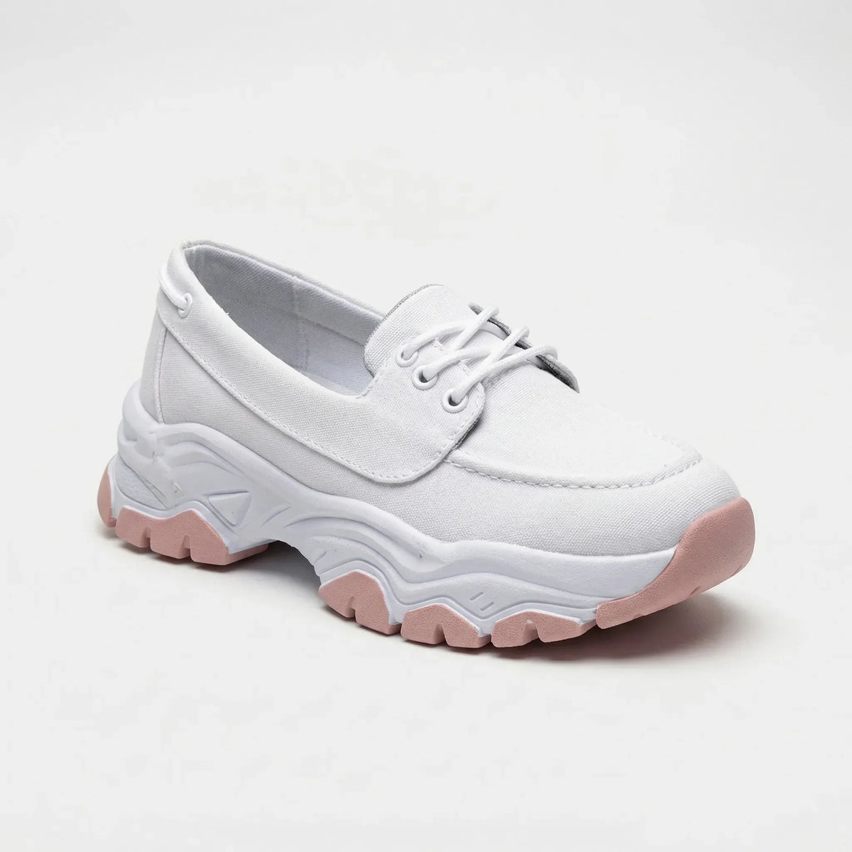 Women's walking trainer with padded chunky sole, arch support and wide toe box
