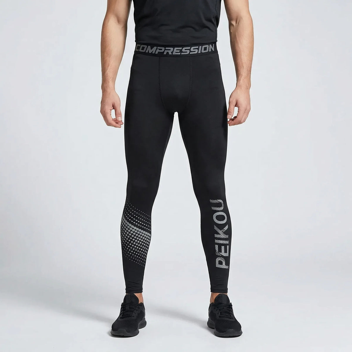 Men's compression training tights with four-way stretch and quick-drying fabric