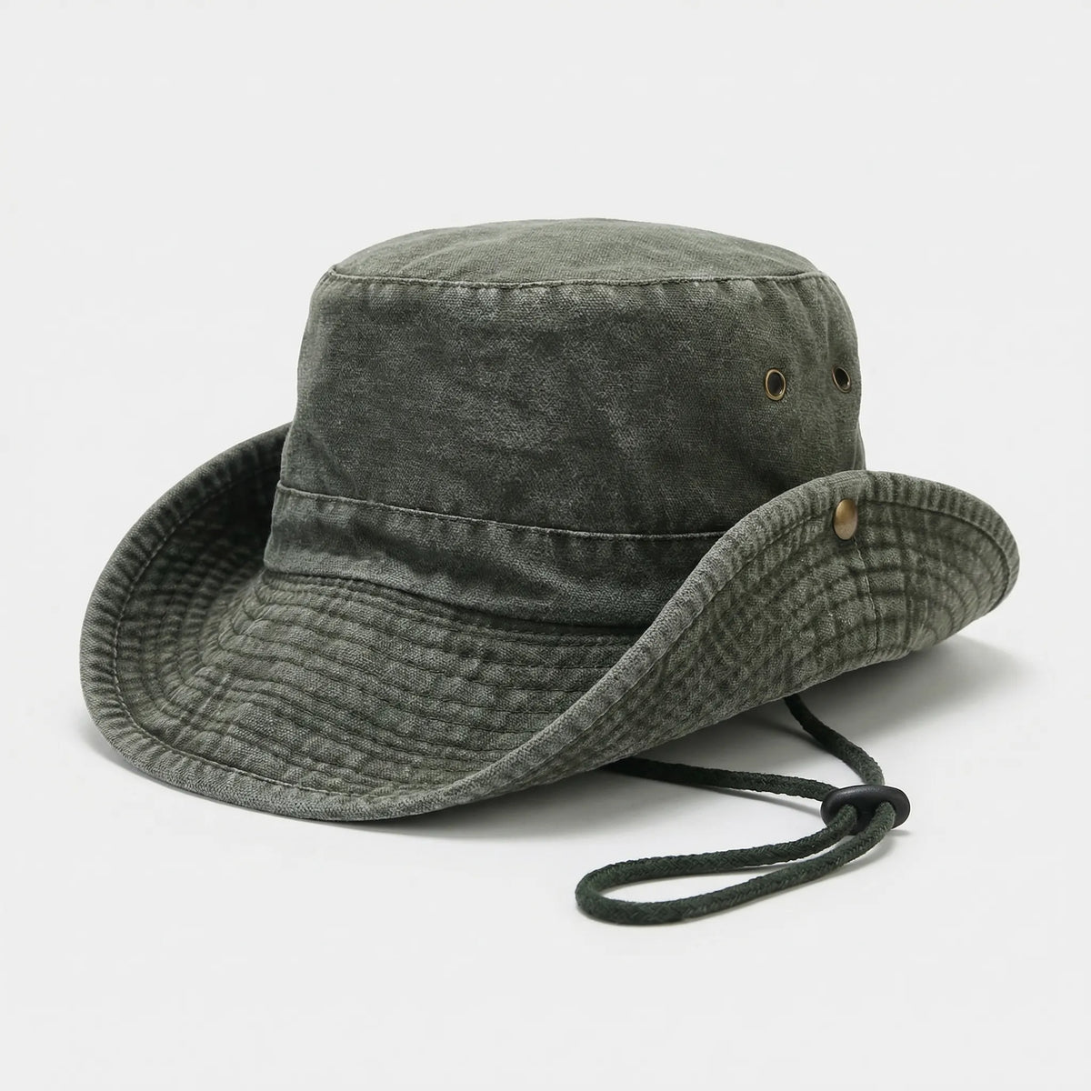 Unisex denim bucket hat with structured brim for all seasons