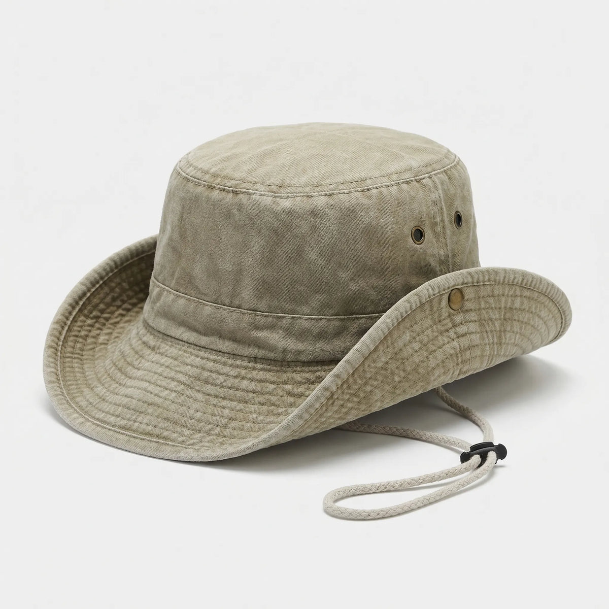 Unisex denim bucket hat with structured brim for all seasons