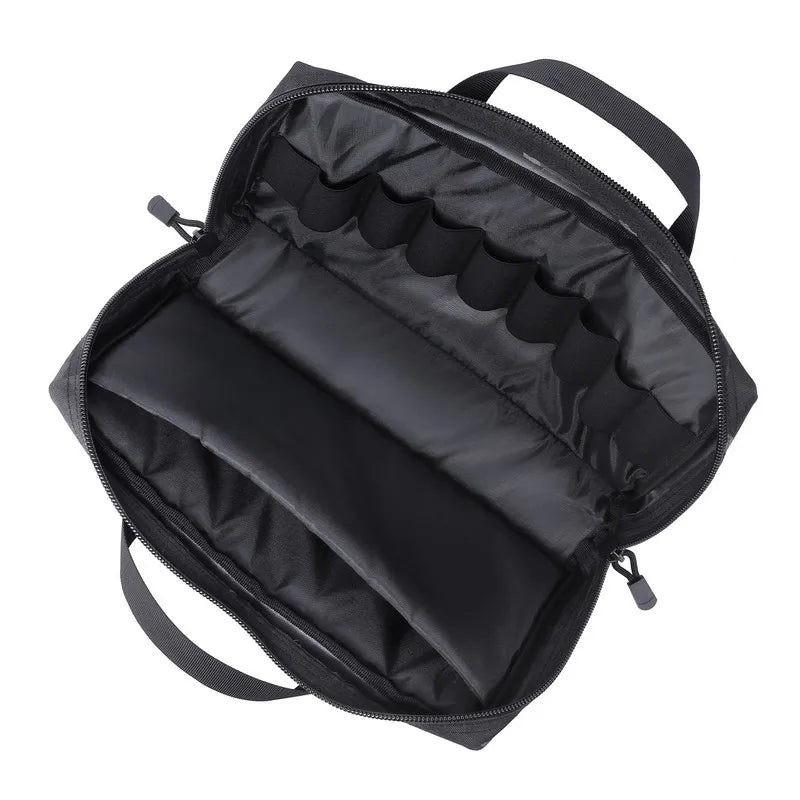 Compact tactical organiser pouch with wide zip access and multiple compartments