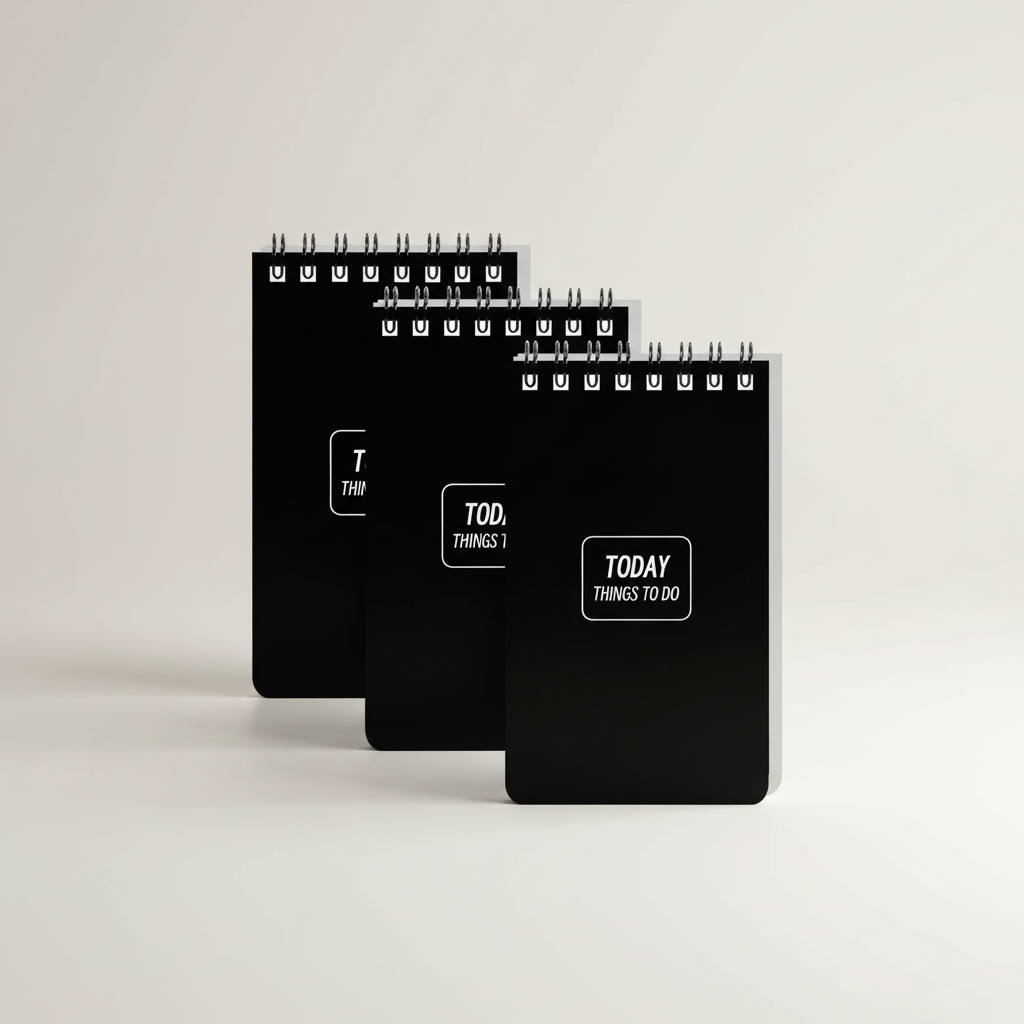 Compact A7 pocket notepad with top spiral binding and lined pages