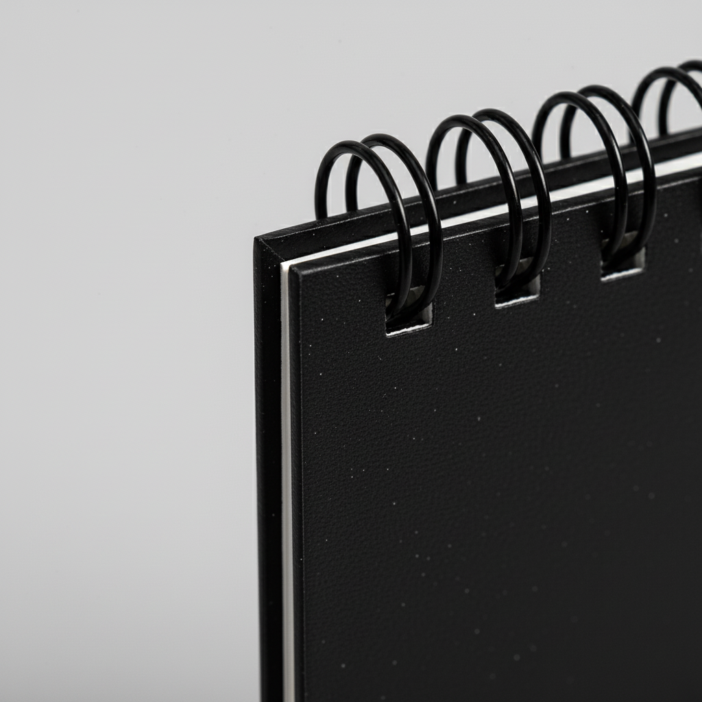 Compact A7 pocket notepad with top spiral binding and lined pages