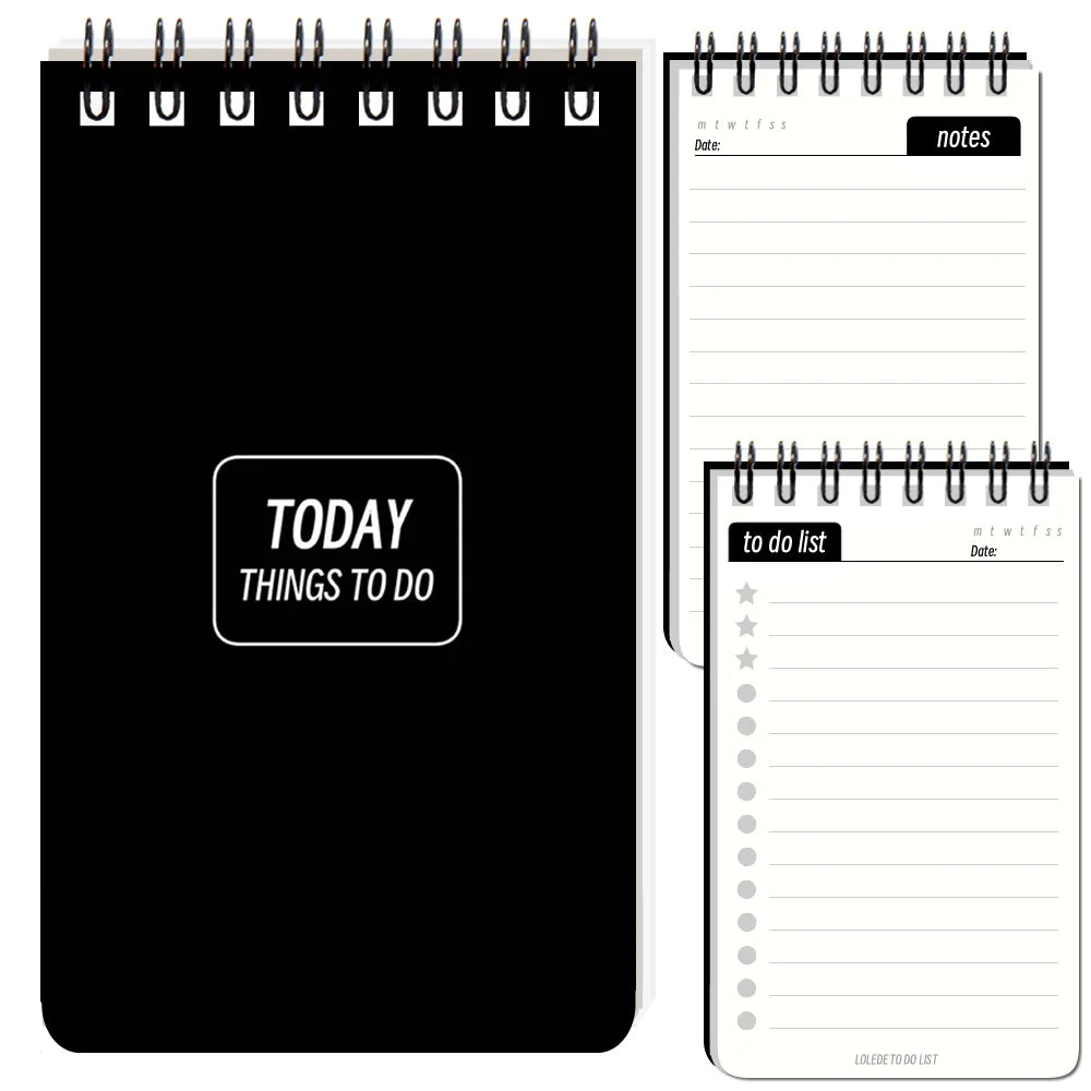 Compact A7 pocket notepad with top spiral binding and lined pages