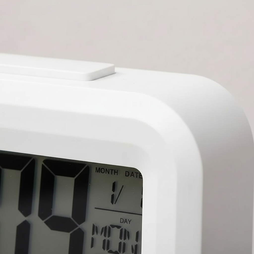 Large LED digital alarm clock with calendar date temperature display