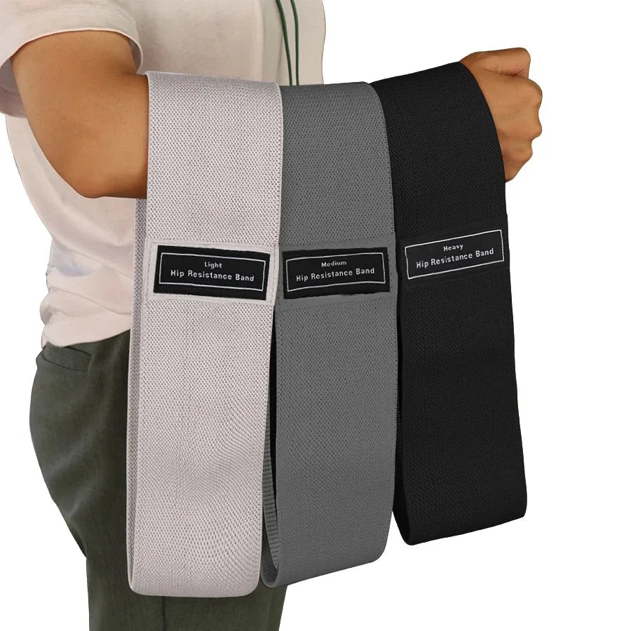 Woven fabric resistance loop wide flat design for lower body workouts
