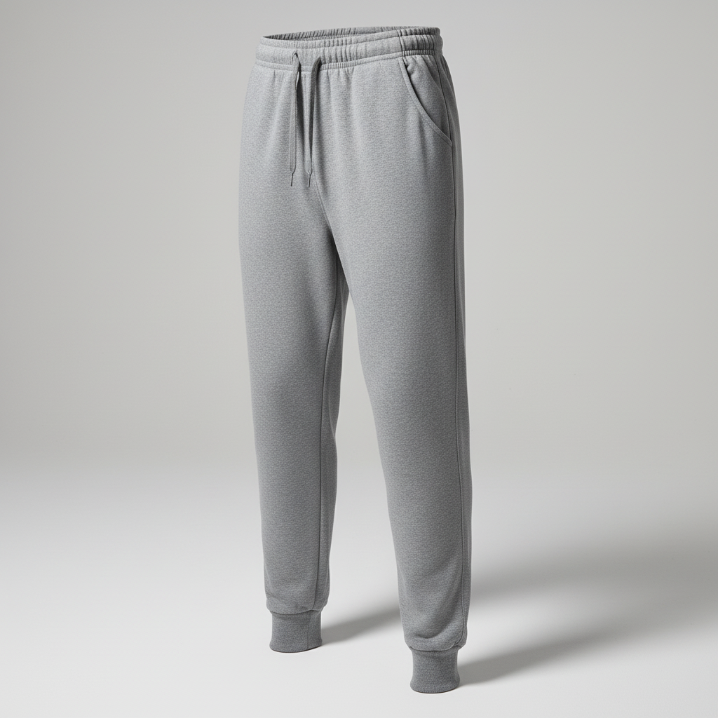 Men's warm breathable tapered joggers with elastic waist and cuffed ankles