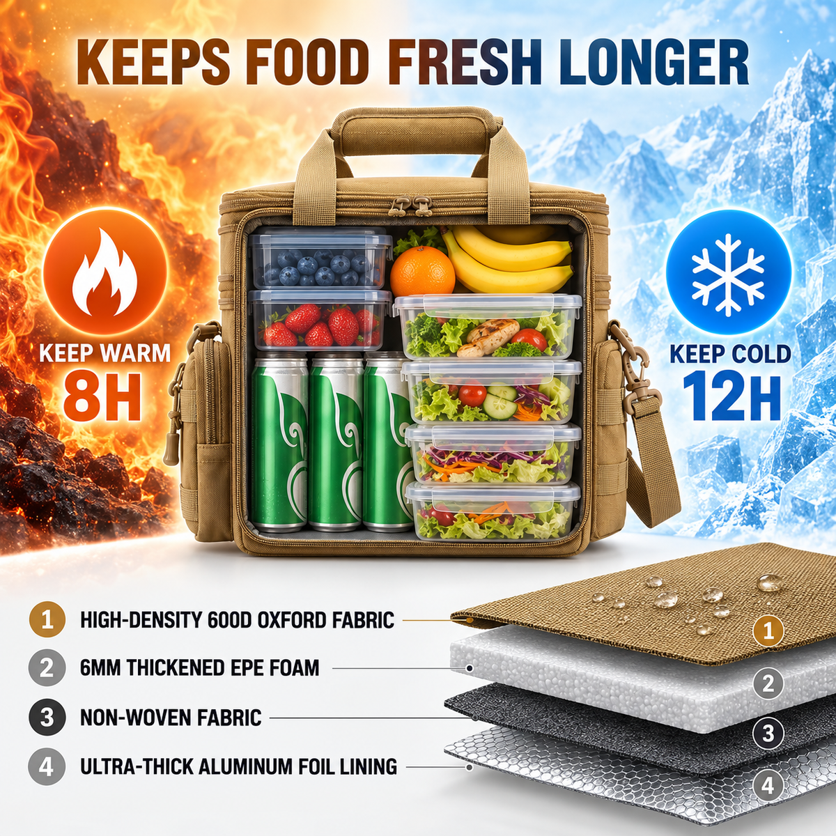 Thrives Outdoor | TactivaCool Tactical Insulated Cooler Bag