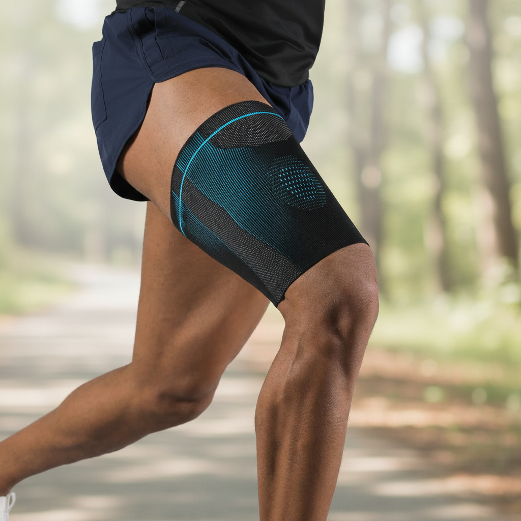 Compression thigh sleeve non-slip breathable sport support