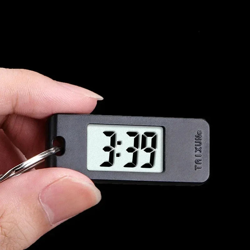 Mini LED keychain clock with compact digital display