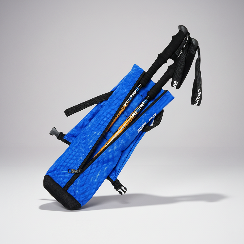 Trekking poles carry case with waterproof coating and padded protection