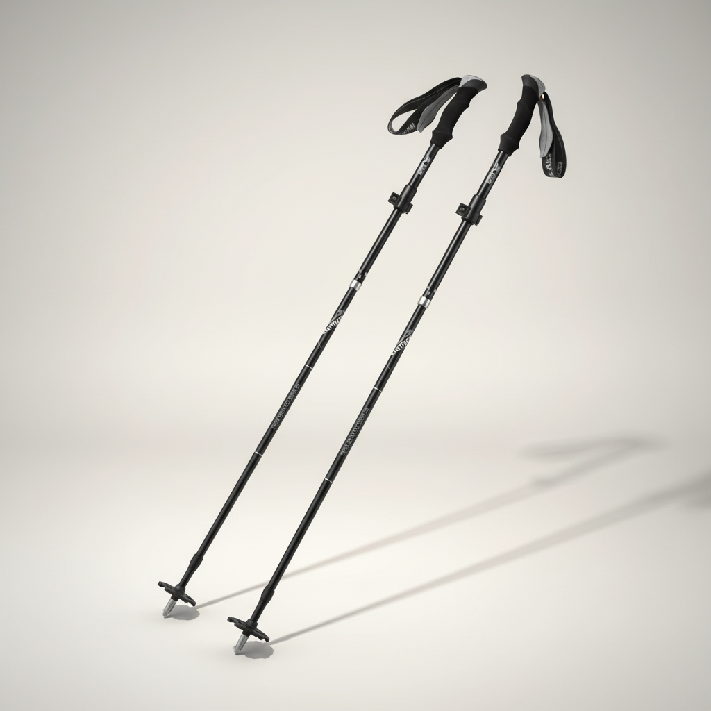 Ultralight folding trekking poles with EVA grip and tungsten steel tips