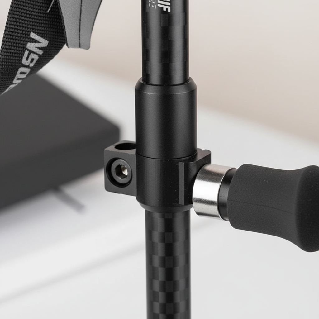 Ultralight folding trekking poles with EVA grip and tungsten steel tips