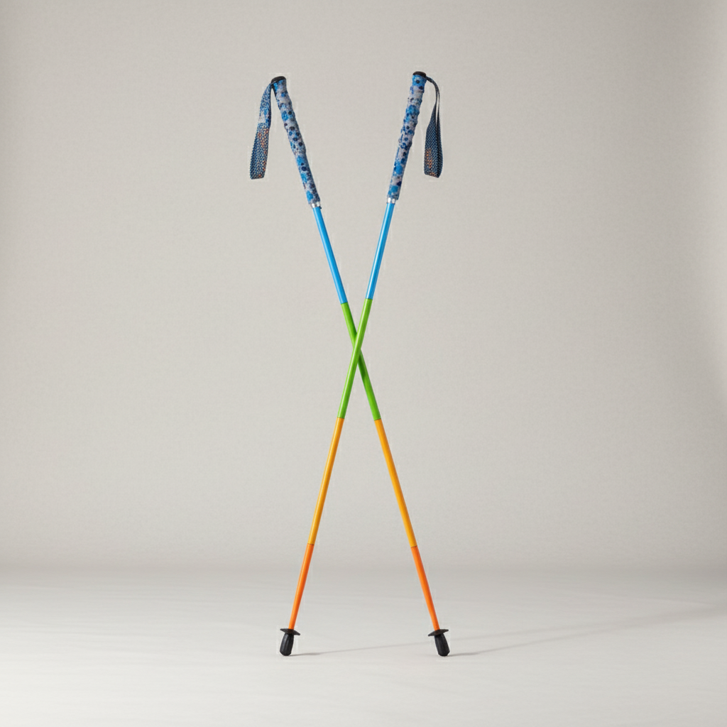 Ultralight collapsible carbon fibre trekking poles with non-slip EVA grip