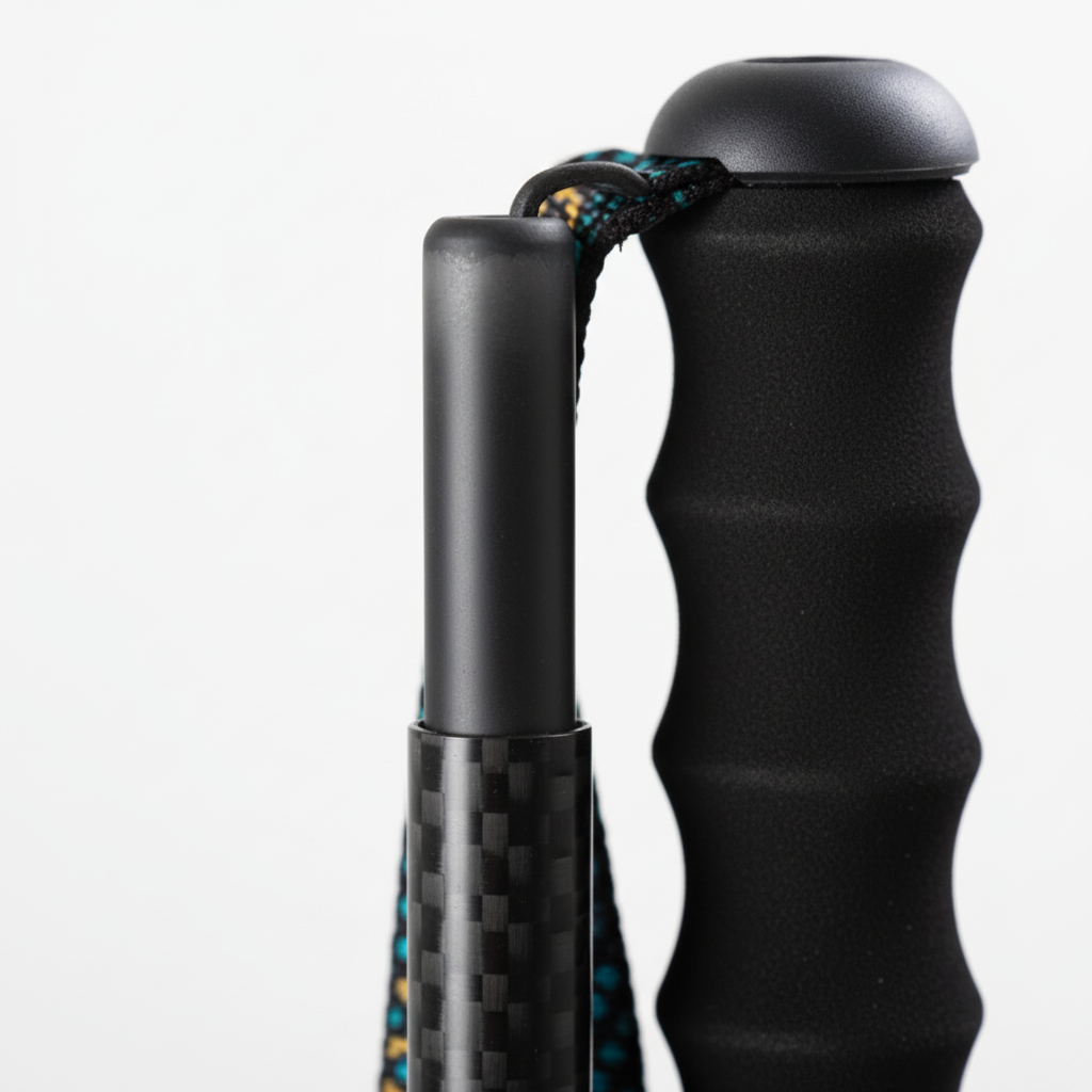 Ultralight collapsible carbon fibre trekking poles with non-slip EVA grip