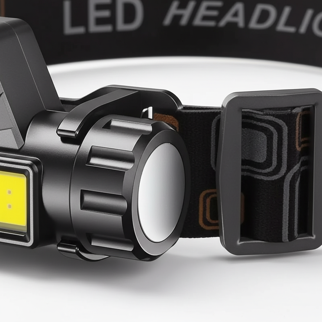 USB rechargeable LED headlamp with dual beam waterproof design