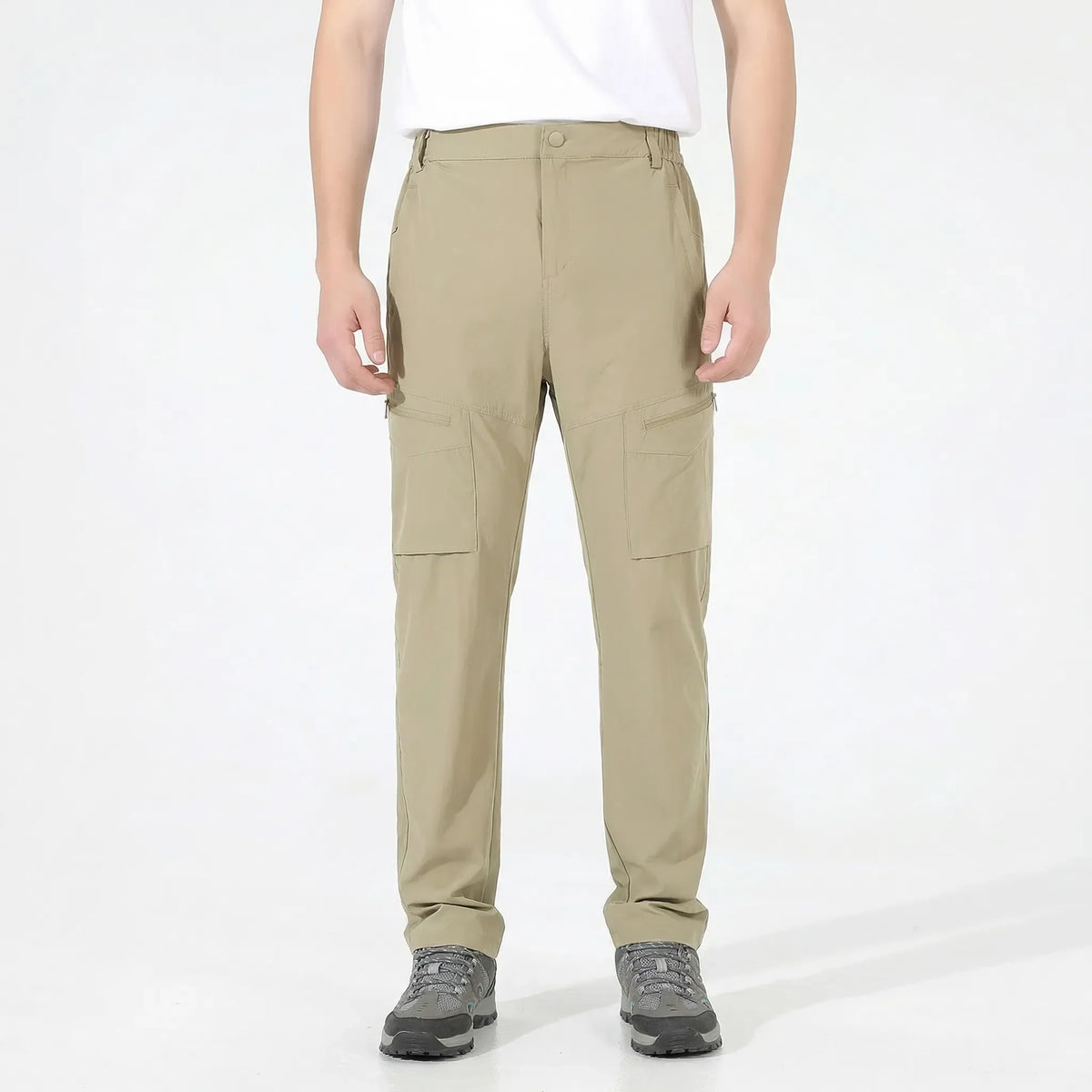 Men's stretch hiking trousers with cargo pockets, quick-drying and water-repellent