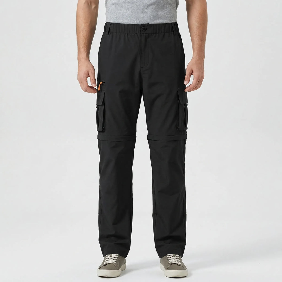 Convertible zip-off cargo pants for men, quick-drying outdoor wear