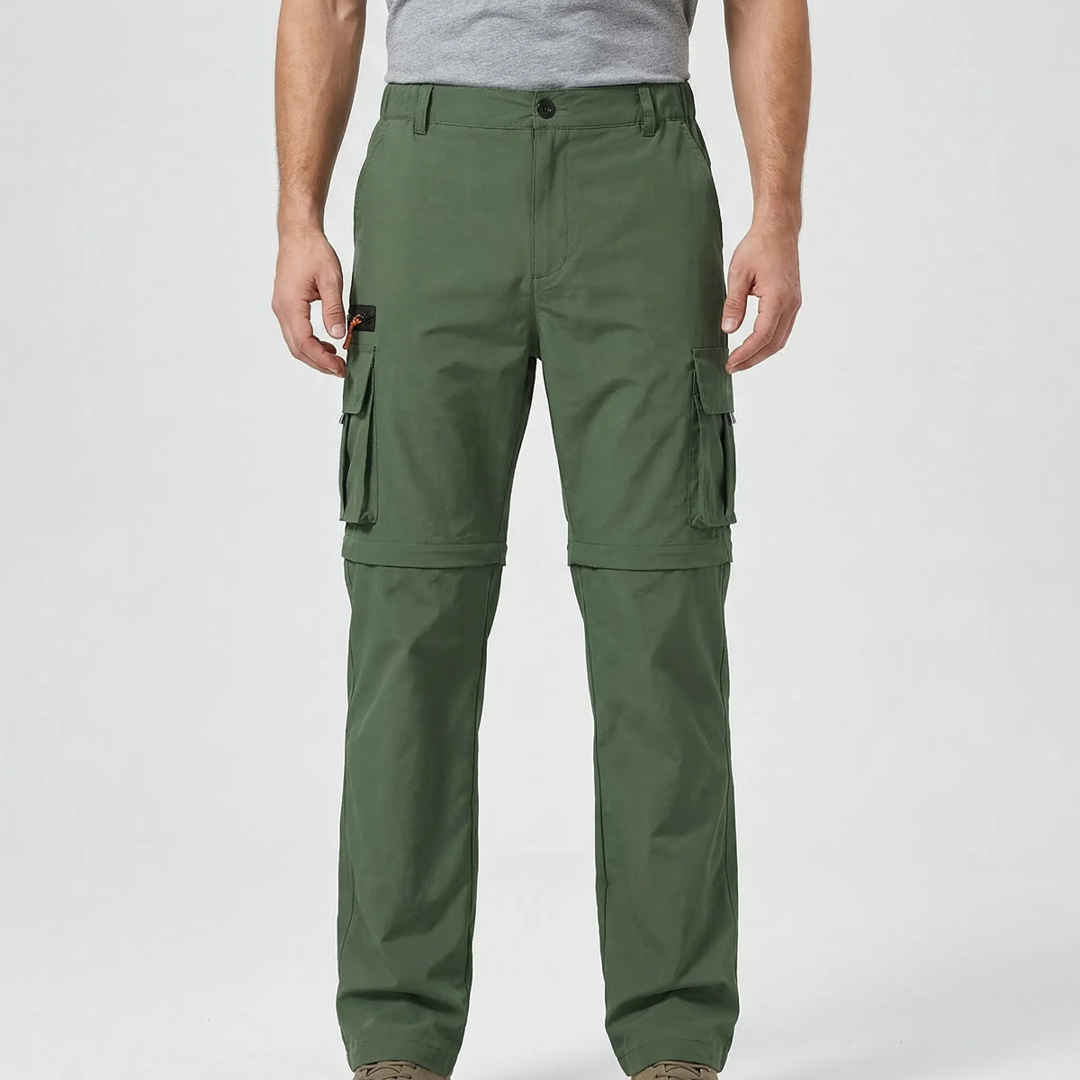 Convertible zip-off cargo pants for men, quick-drying outdoor wear