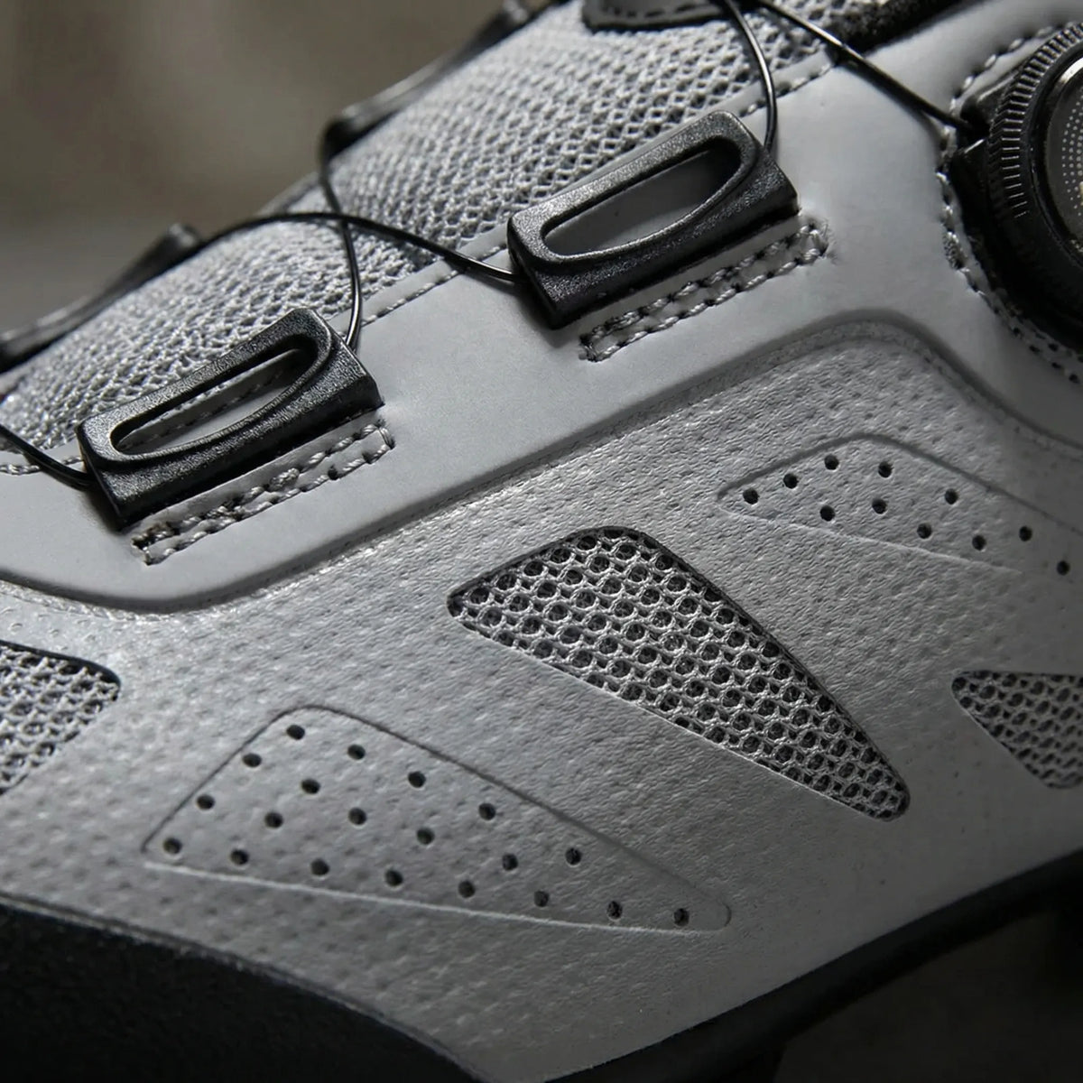Mountain bike cycling shoes with rotary dial closure and SPD cleat-compatible sole