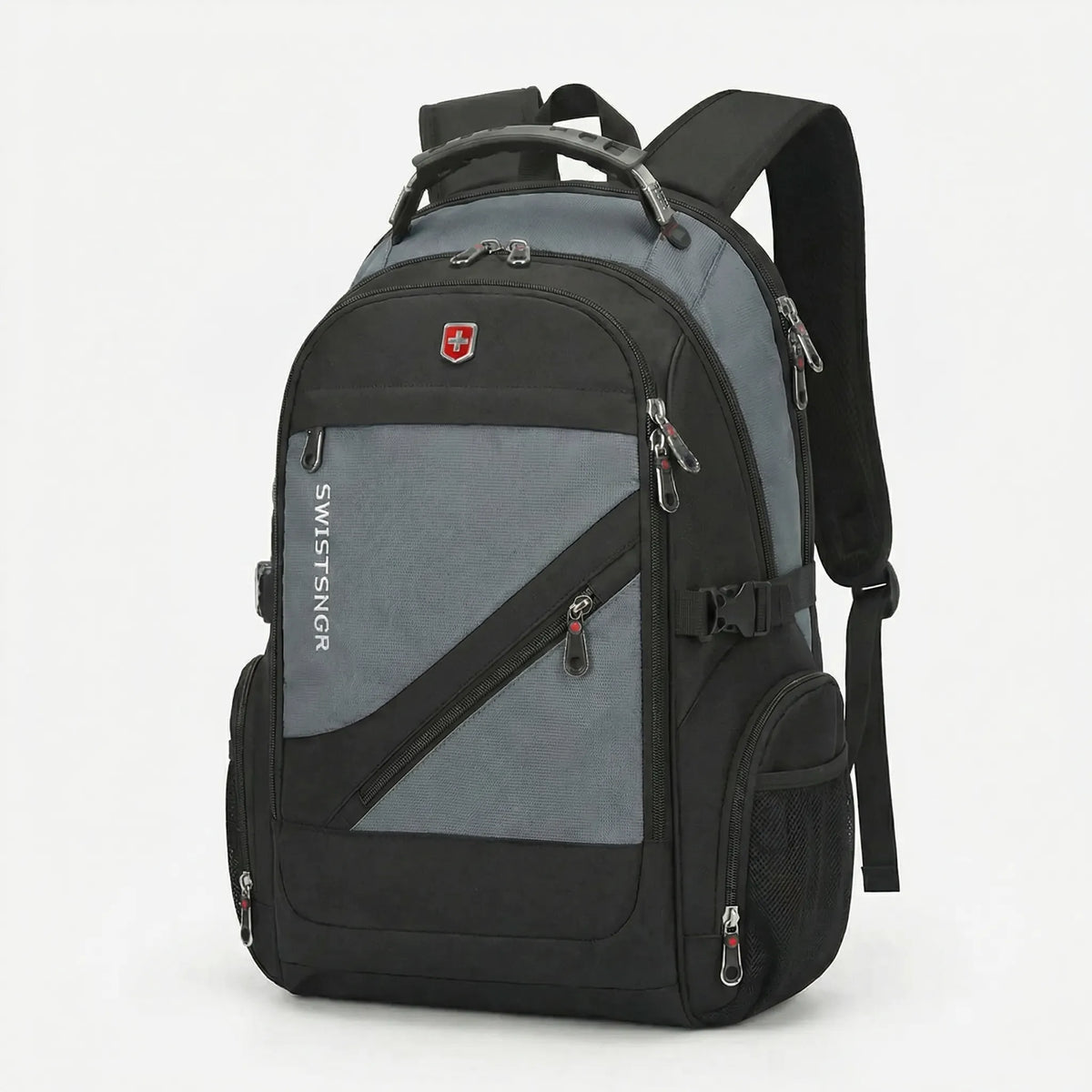 Large volume laptop travel backpack water-resistant with padded shoulder straps
