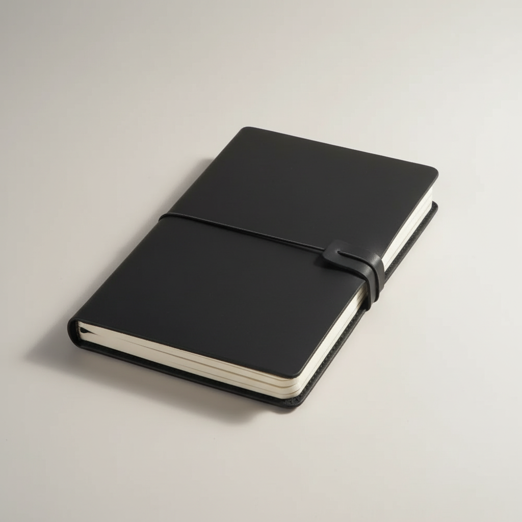 Refillable travel notebook with handcrafted vintage leather cover