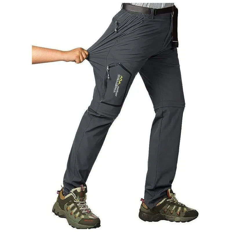 Men's quick-drying zip-off trekking trousers convertible to shorts