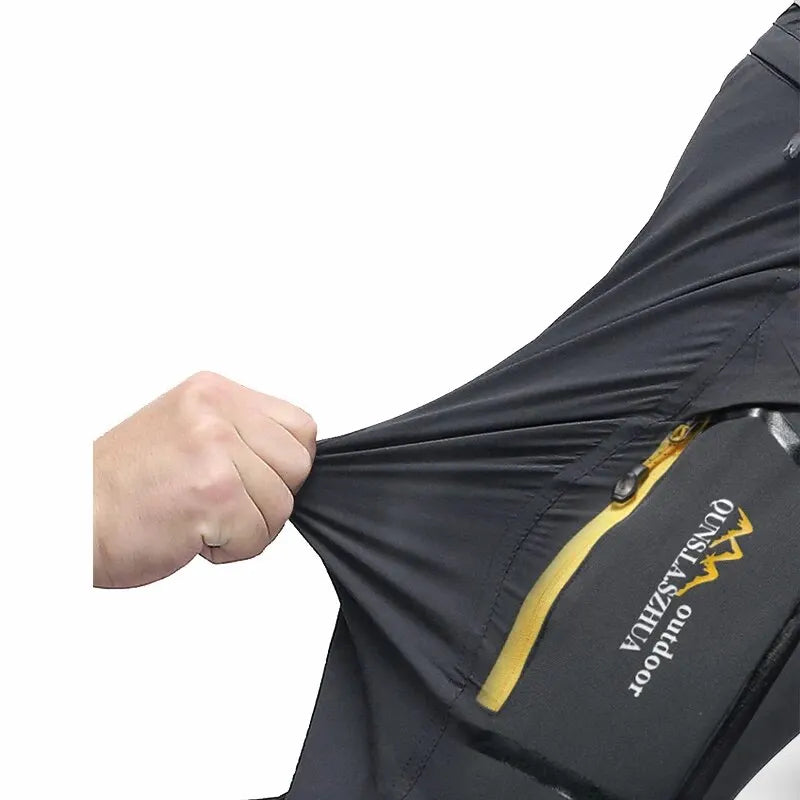 Men's quick-drying zip-off trekking trousers convertible to shorts