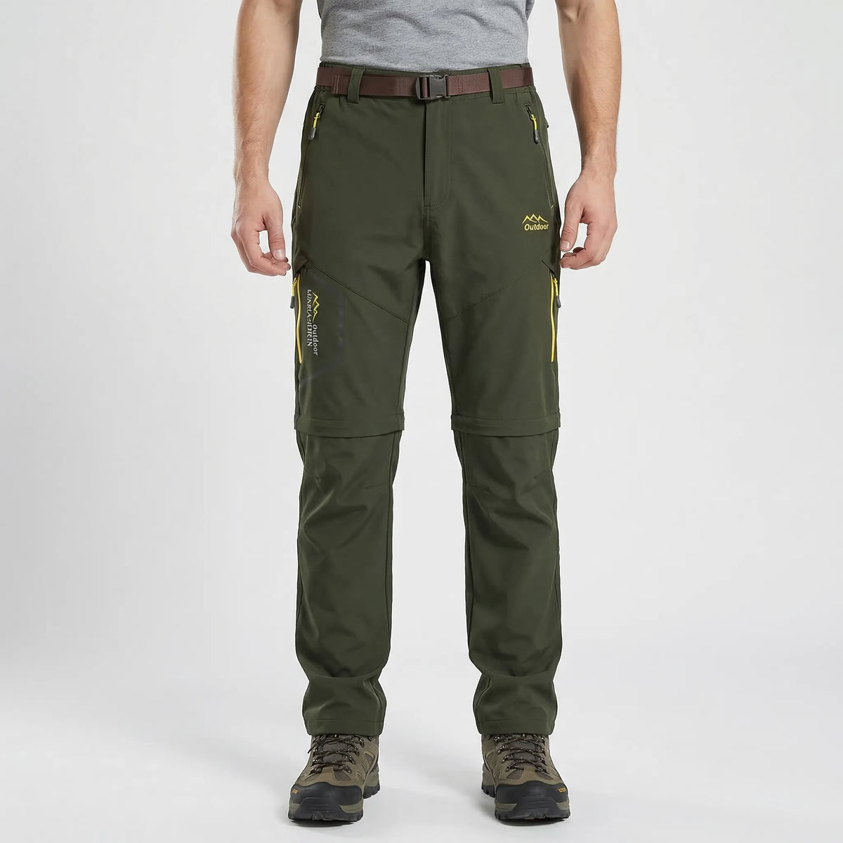 Men's quick-drying zip-off trekking trousers convertible to shorts